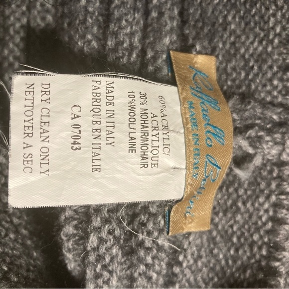 RAFFAELLO BERTINI  Acrylic Mohair and Wool Blend Ribbed Slouchy Beanie Hat - Picture 4 of 4